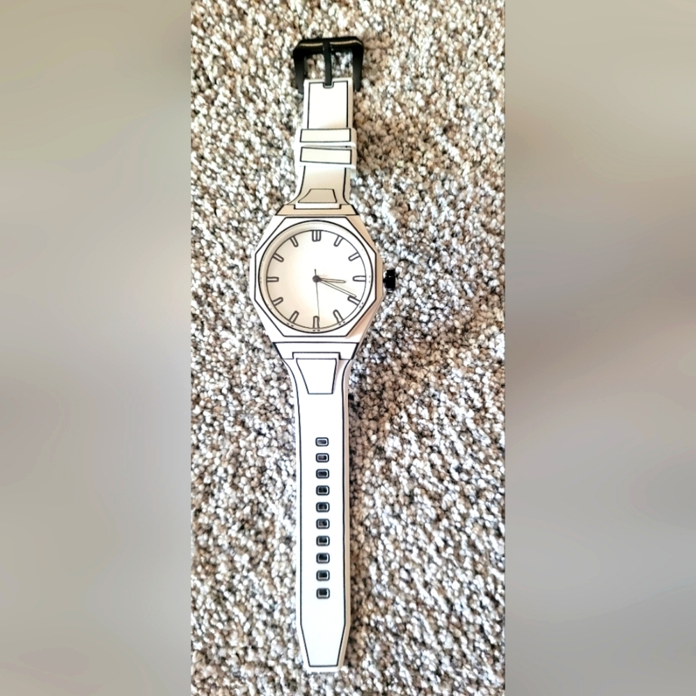 Stylish Black and White Men's Watch